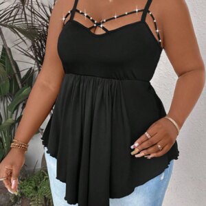 Plus Size Vest Tops for Women Clothing 2024 Summer Sexy Large Size Slim Pullover Short Sleeve Female Korean Tank T-Shirts Tees