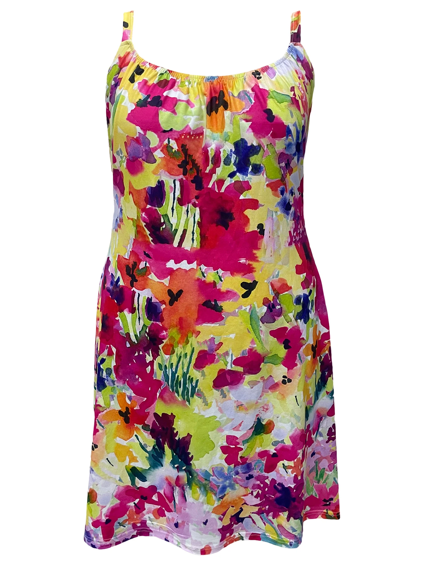 Plus Size Floral Print Cami Dress Stylish & Comfortable Lightweight Sleeveless Dress for Spring & Summer  Perfect Womens Plu