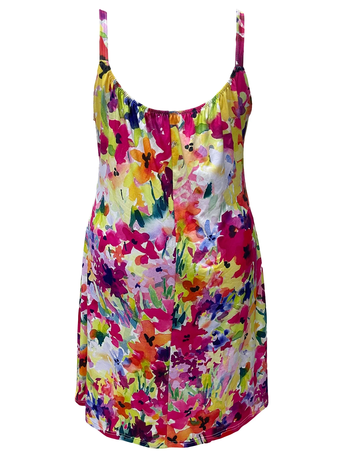 Plus Size Floral Print Cami Dress Stylish & Comfortable Lightweight Sleeveless Dress for Spring & Summer  Perfect Womens Plu