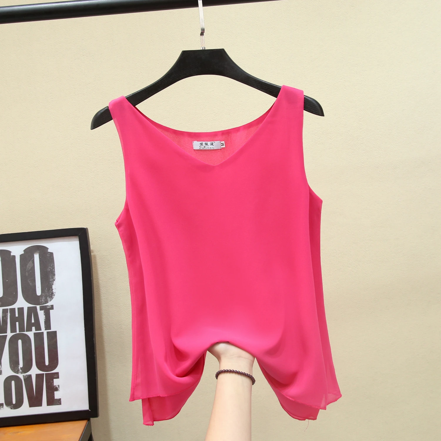 Banerdanni New arrival T-Tops Women's Plus size T-shirt summer V-neck casual sleeveless L-5XL loose white top for women