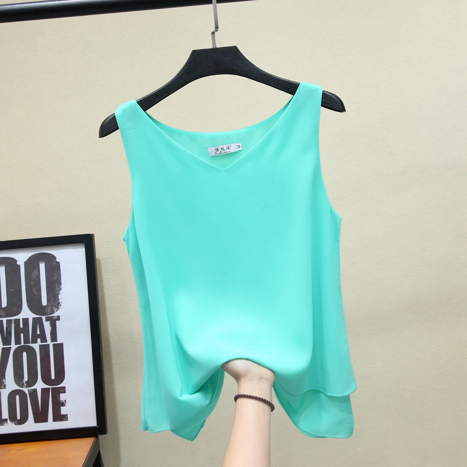 Banerdanni New arrival T-Tops Women's Plus size T-shirt summer V-neck casual sleeveless L-5XL loose white top for women