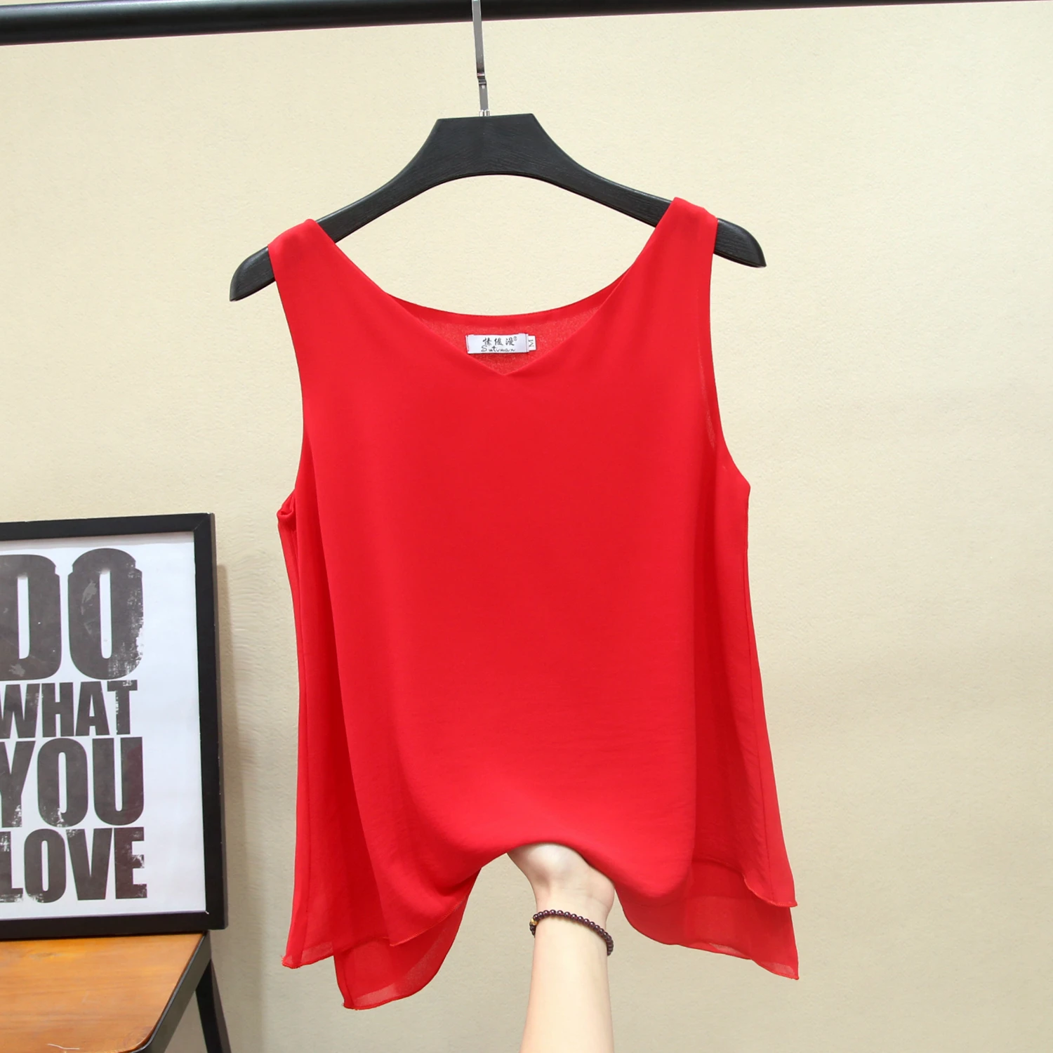 Banerdanni New arrival T-Tops Women's Plus size T-shirt summer V-neck casual sleeveless L-5XL loose white top for women