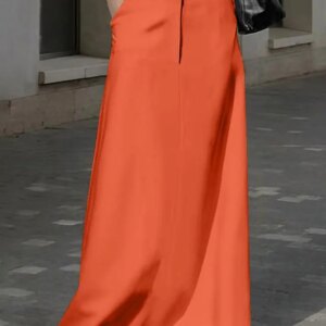 Plus Size 5XL Women Summer Maxi Skirts 2024 VONDA Fashion High Waist Casual Solid Color Long Skirt Loose Pockets Elegant Bottoms