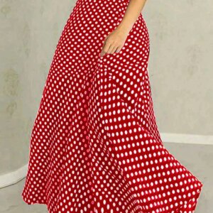 Plus Size 5XL VONDA Bohemian Long Skirts Women Autumn Elegant Dot Point Printed Maxi Skirts Casual Pleated Bottoms