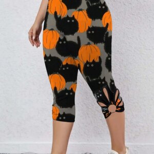 Halloween Plus Size Women's Casual Capris Leggings