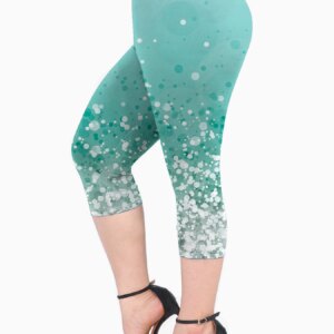 Plus Size Women Shorts Dot Print Capris High Elasticity Comfortable Knit Pants Casual Fashionable Outfits Summer Clothing Big