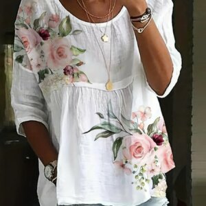 Plus Size Temperament Loose Woman Shirt Fashion Casual Blouse Elegant Long Sleeve Woman Shirt Holiday Weekend Top