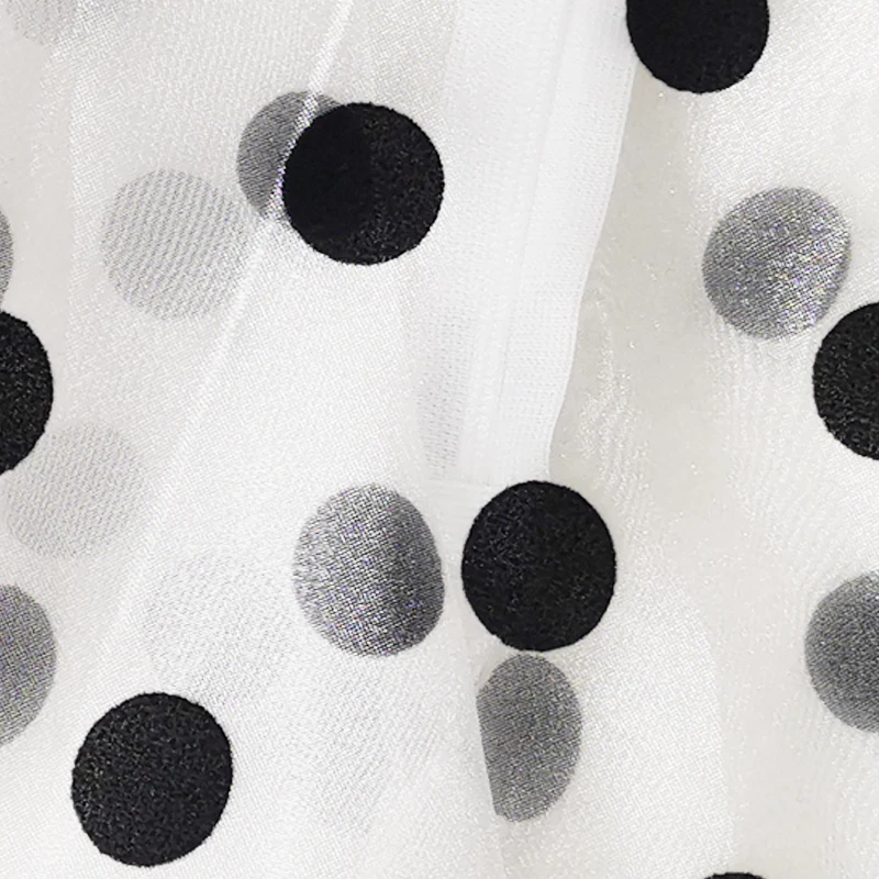 Plus Size Women White Blouses Polka Dot Peplum See Through Sexy Thin Transparent Half Flare Sleeve Waist Belt Tops Shirt Fashion
