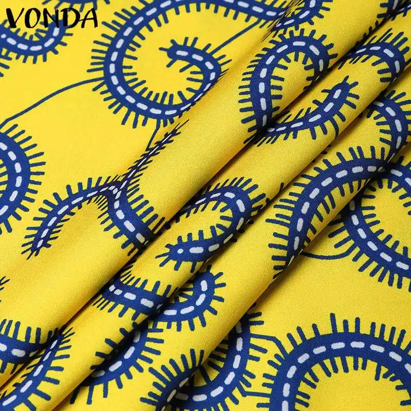Plus Size 5XL VONDA Women Bohemian Blouses 2024 Summer Printed Shirts Elegant Half Sleeve V Neck Casual Tunic Tops Loose Blusas