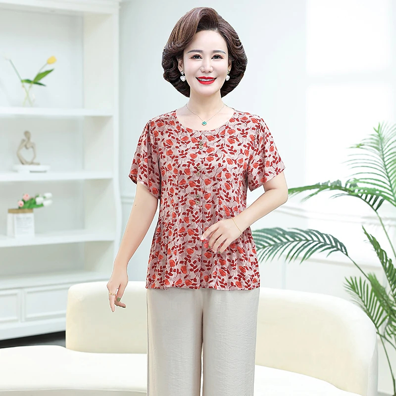 Plus Size Pleated Blouse Female Clothing All-match Spring Summer Floral Pattern Top Lapel Stylish 2024 Korean Shirt