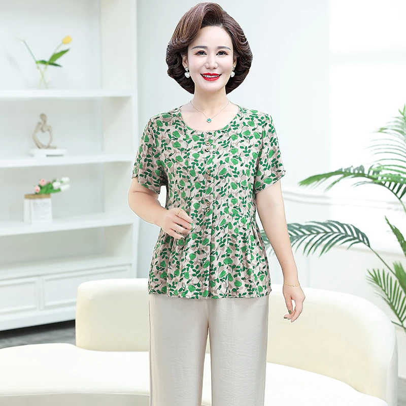 Plus Size Pleated Blouse Female Clothing All-match Spring Summer Floral Pattern Top Lapel Stylish 2024 Korean Shirt