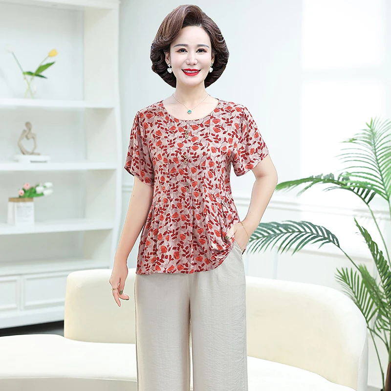 Plus Size Pleated Blouse Female Clothing All-match Spring Summer Floral Pattern Top Lapel Stylish 2024 Korean Shirt