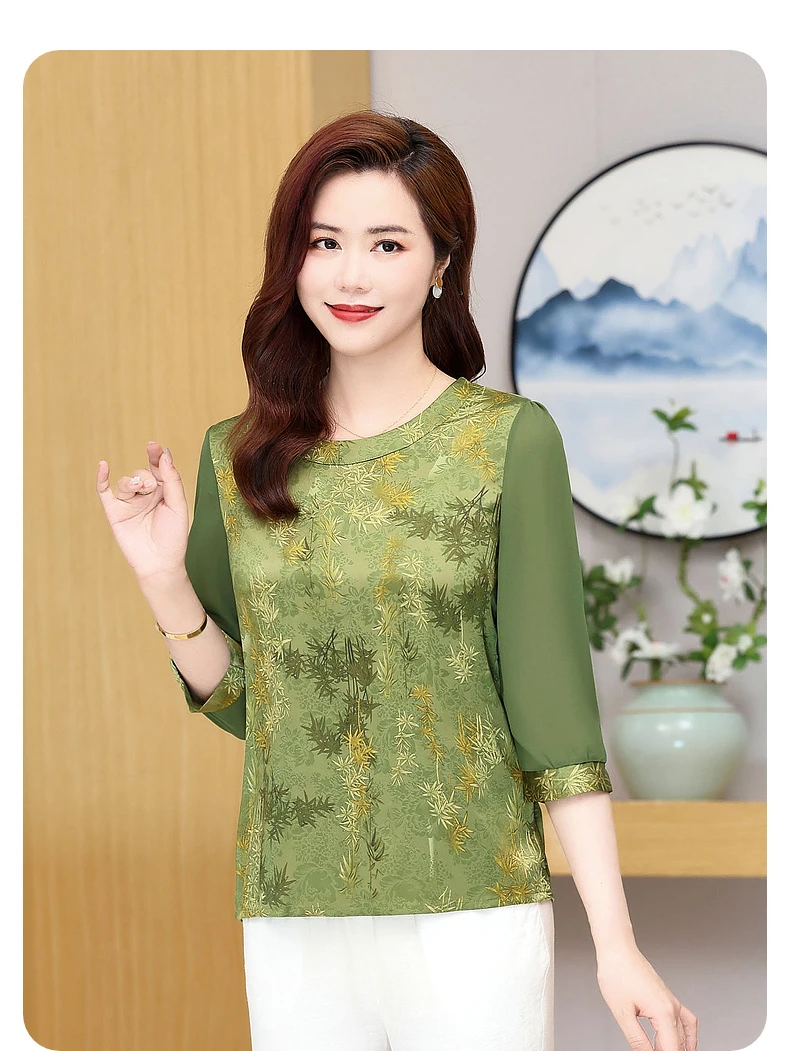 Quilting Retro Leisure Women's Blouse Women's Summer T-shirt Basic Fashion Street Clothing Plus Size Blouse 2024 New Tops