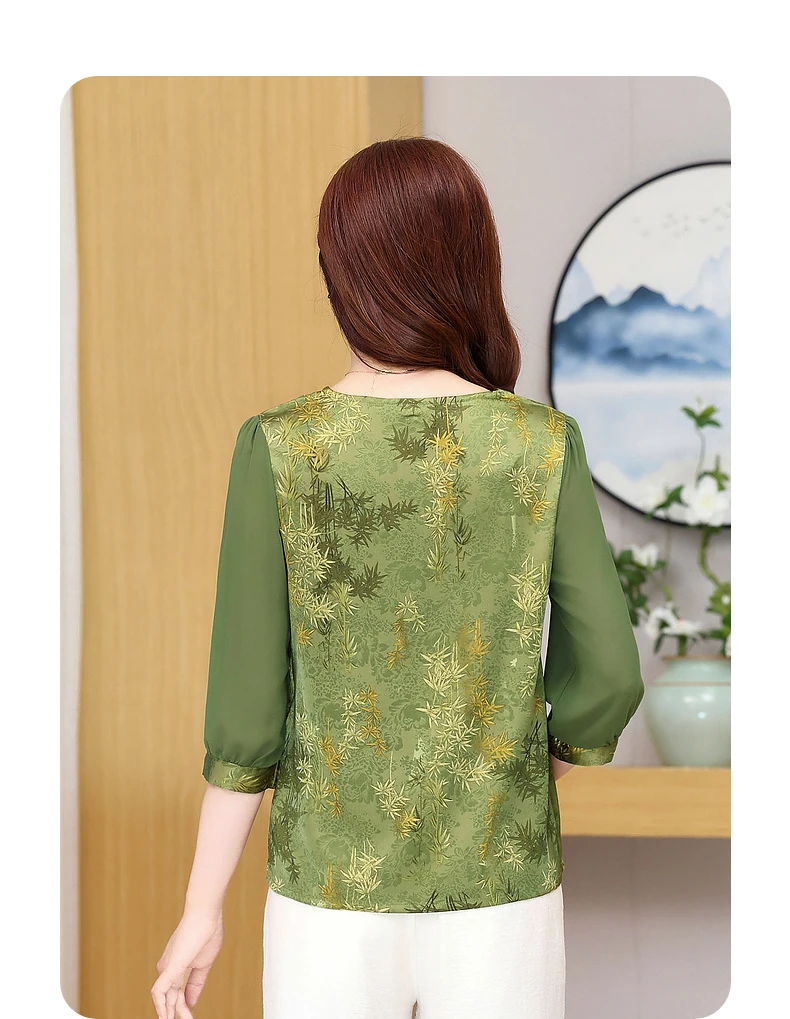 Quilting Retro Leisure Women's Blouse Women's Summer T-shirt Basic Fashion Street Clothing Plus Size Blouse 2024 New Tops