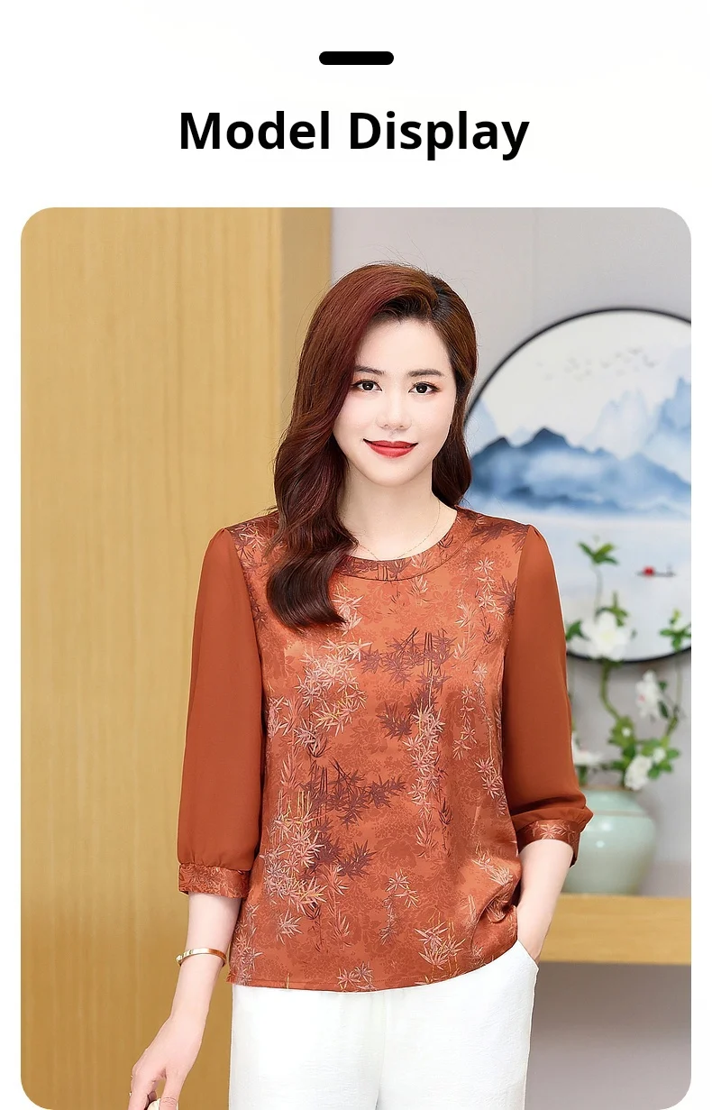 Quilting Retro Leisure Women's Blouse Women's Summer T-shirt Basic Fashion Street Clothing Plus Size Blouse 2024 New Tops