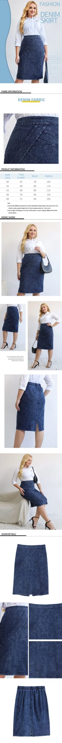 Women's plus size casual denim half skirt loose mini skirt available in multiple sizes
