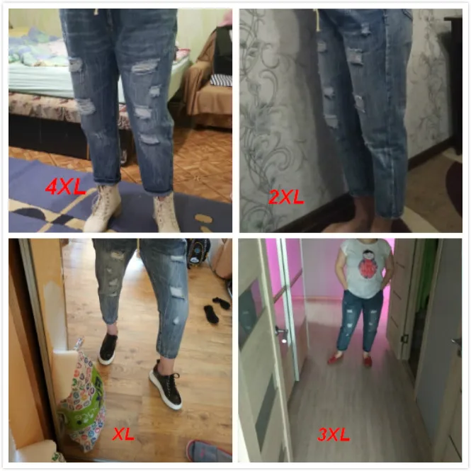 Mom Jeans Curve Plus Size Women Boyfriend Fatty Big 5XL Fashion Loose Denim Trousers ouc519