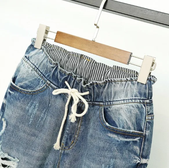 Mom Jeans Curve Plus Size Women Boyfriend Fatty Big 5XL Fashion Loose Denim Trousers ouc519