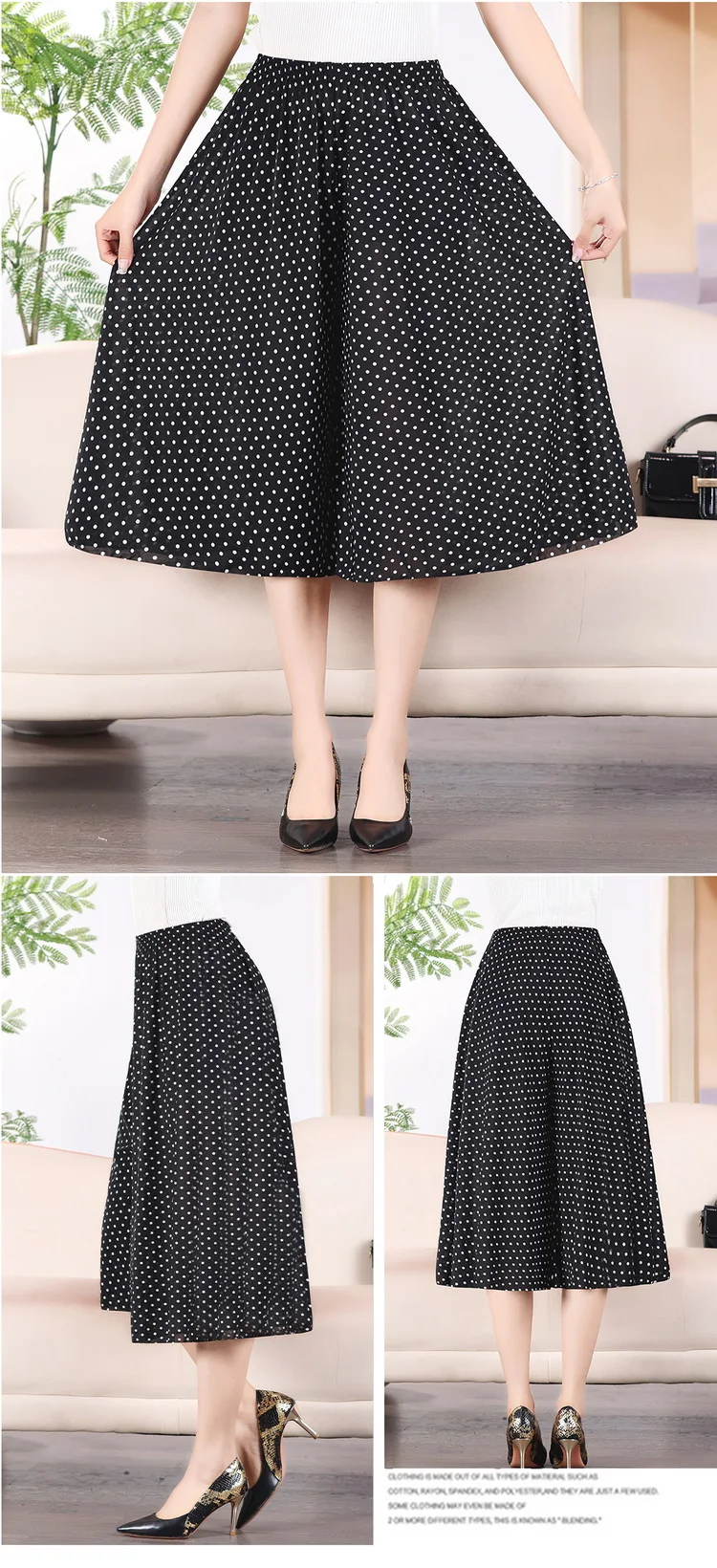 Women's Long Pants Skirt 2023 Summer Plus Size Fashionable Flower Print Women's Short Skirt Classic Home Casual Breathable Women