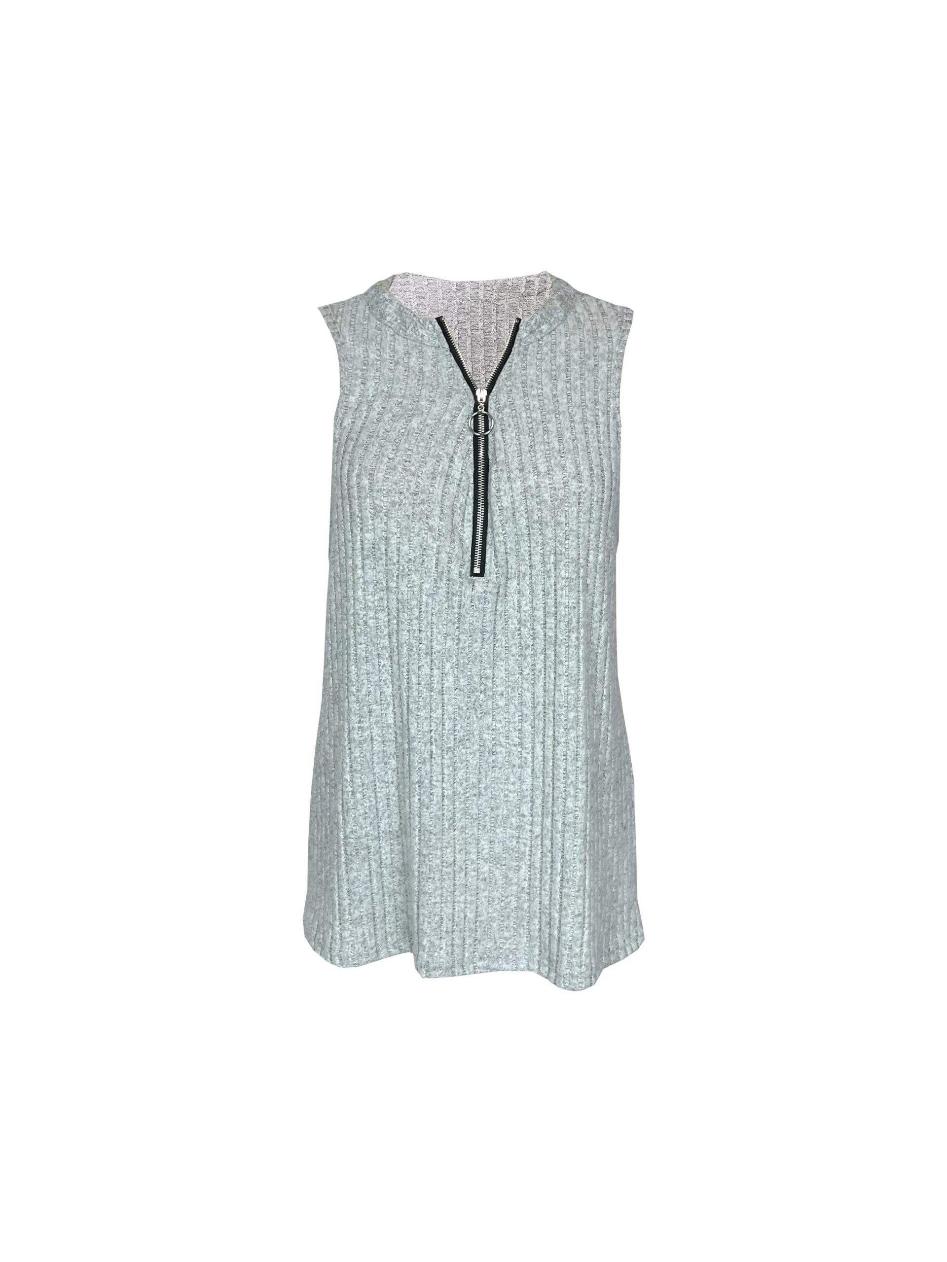 2024 AliExpress Cross-border New Europe and America Plus Size Women's Casual Sleeveless Zipper V-Neck T-shirt 2024 AliExpress Cross-border New Europe and America Plus Size Women's Casual Sleeveless Zipper V-Neck T-shirt