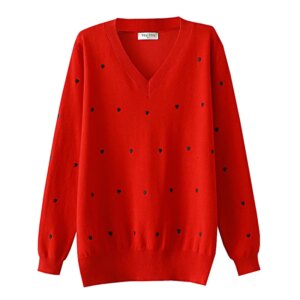 Plus Size Women's Sweaters Autumn New Loose Casual Knitted Pullovers V-neck Long Sleeve Jumpers 2039