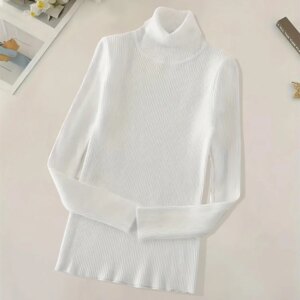 Plus Size High Collar Sweater Knitted Bottom Sweater Women's Sweater Winter Autumn Sweater Elastic Band