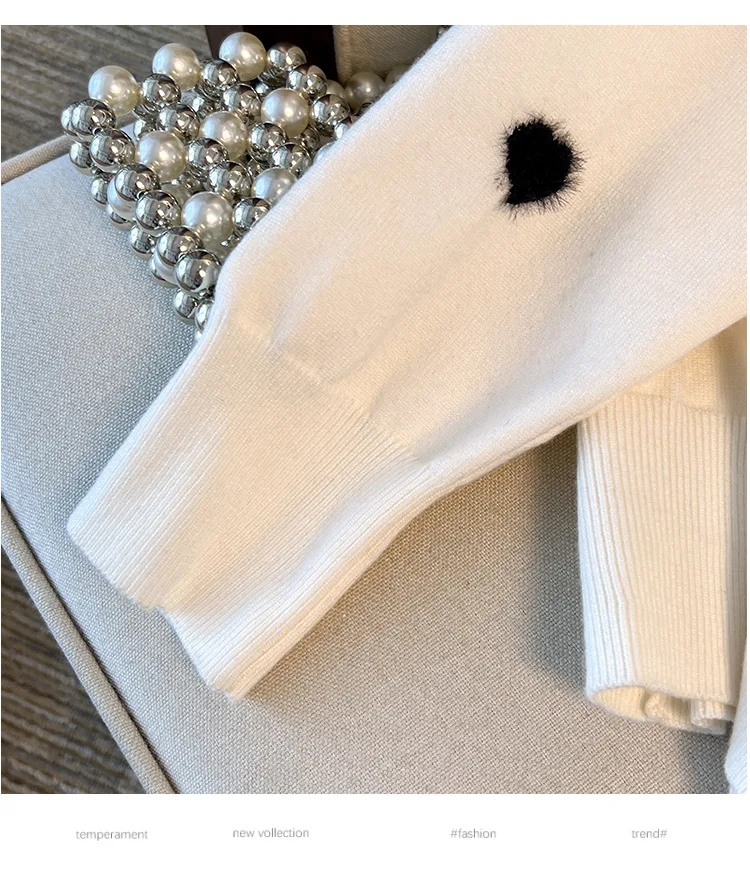 170Kg Plus Size Women's Bust 160 Winter Loose Love Cardigan Lapel Sweater Knitted Jacket Black White 5XL 6XL 7XL 8XL 9XL10XL