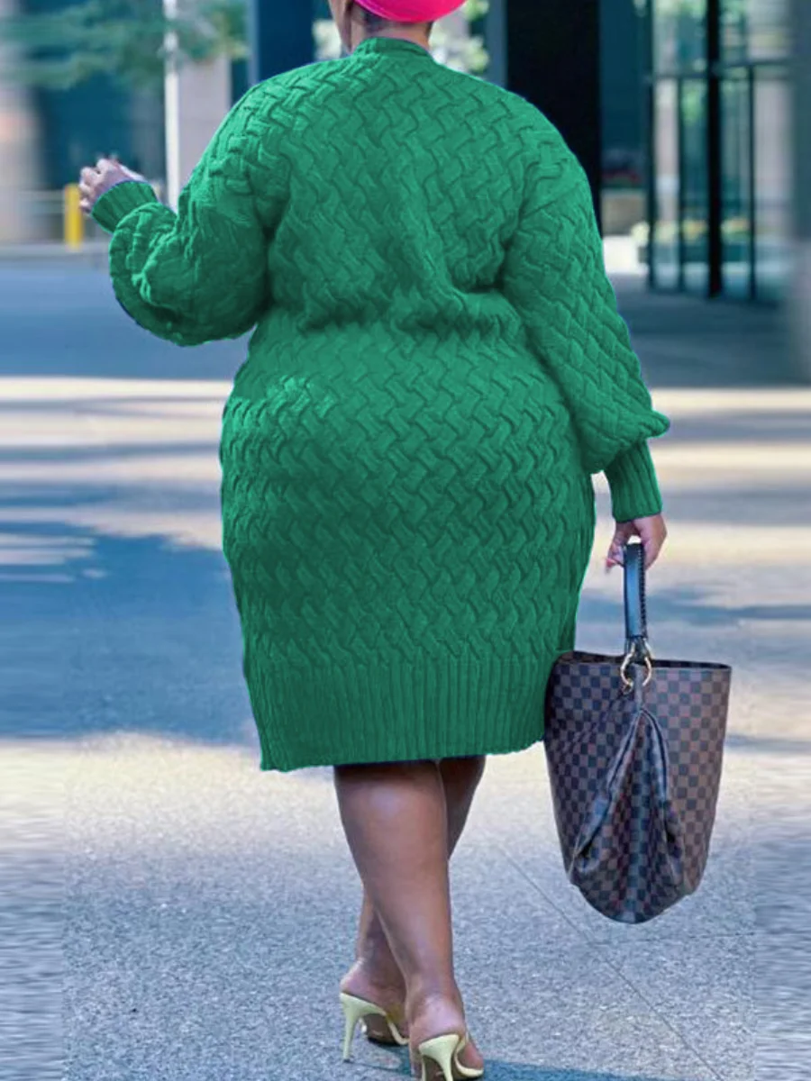 LW Plus Size coat Loose Cardigan Women Autumn Winter Long Sleeve Oversized Cardigan Vintage Casual Solid Long Knitted Sweater