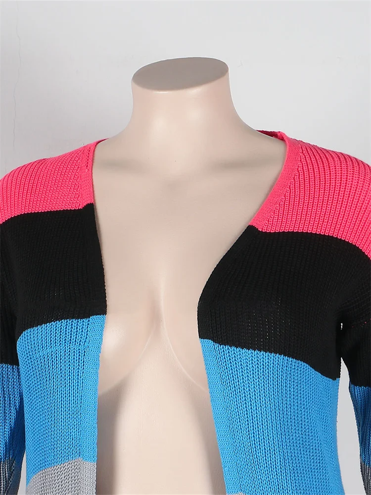 Wmstar Plus Size Outwear Women Cardigans Fall Winter Clothes Sweaters Coat Fashion Long Top with Pockets Wholesale Dropshipping