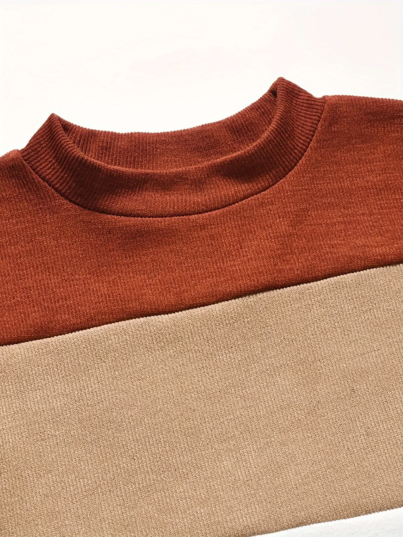 Autumn Winter Plus Size Women's Round Neck Knitted Sweater Fashion Color Blocked Long Sleeved Casual Commuting Women's Sweater