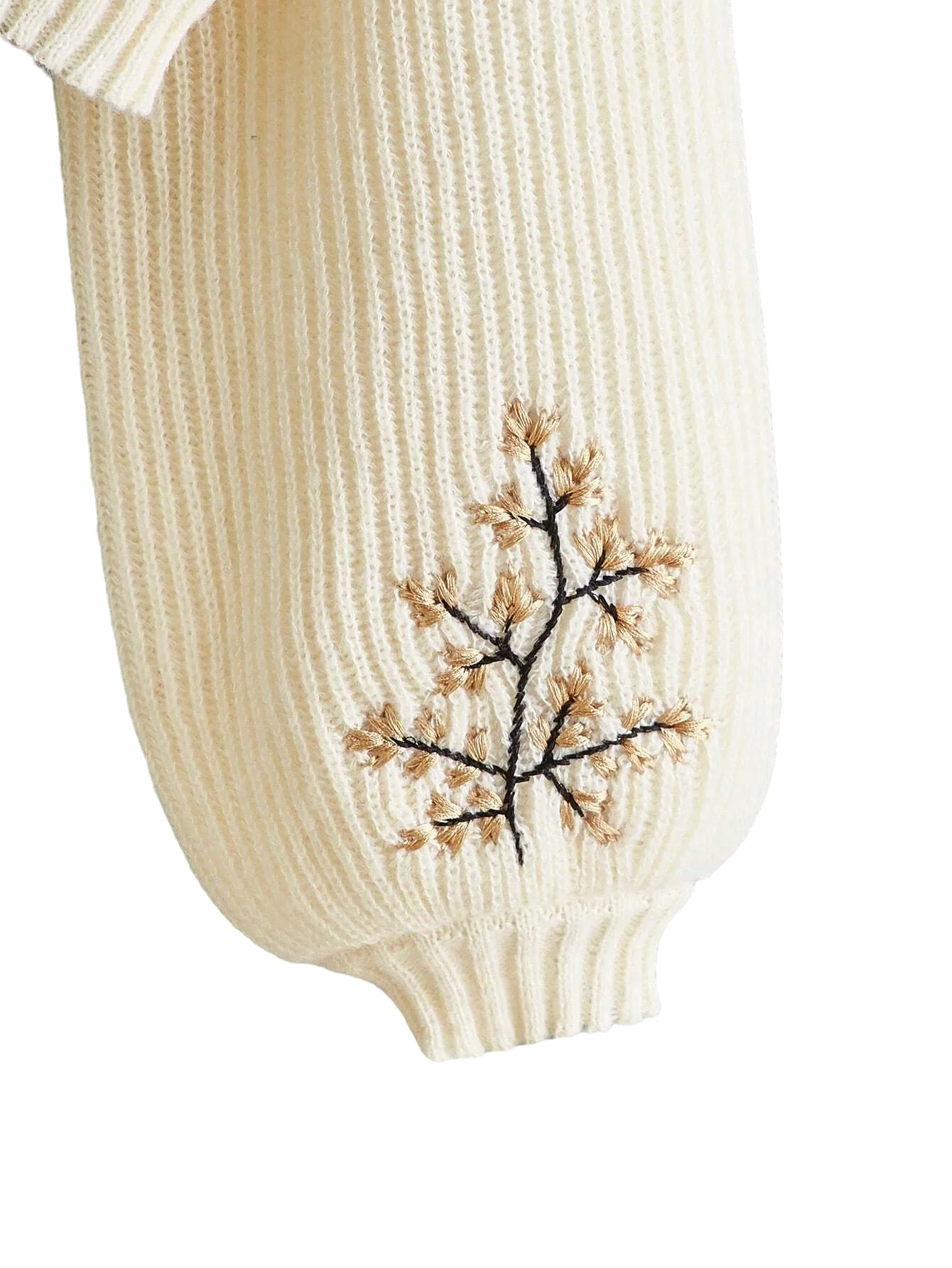 New Autumn and Winter Plus Size Pullover Women's Sweater High-Neck Bee Embroidery Fashionable Casual Loose Knitted Short Women'