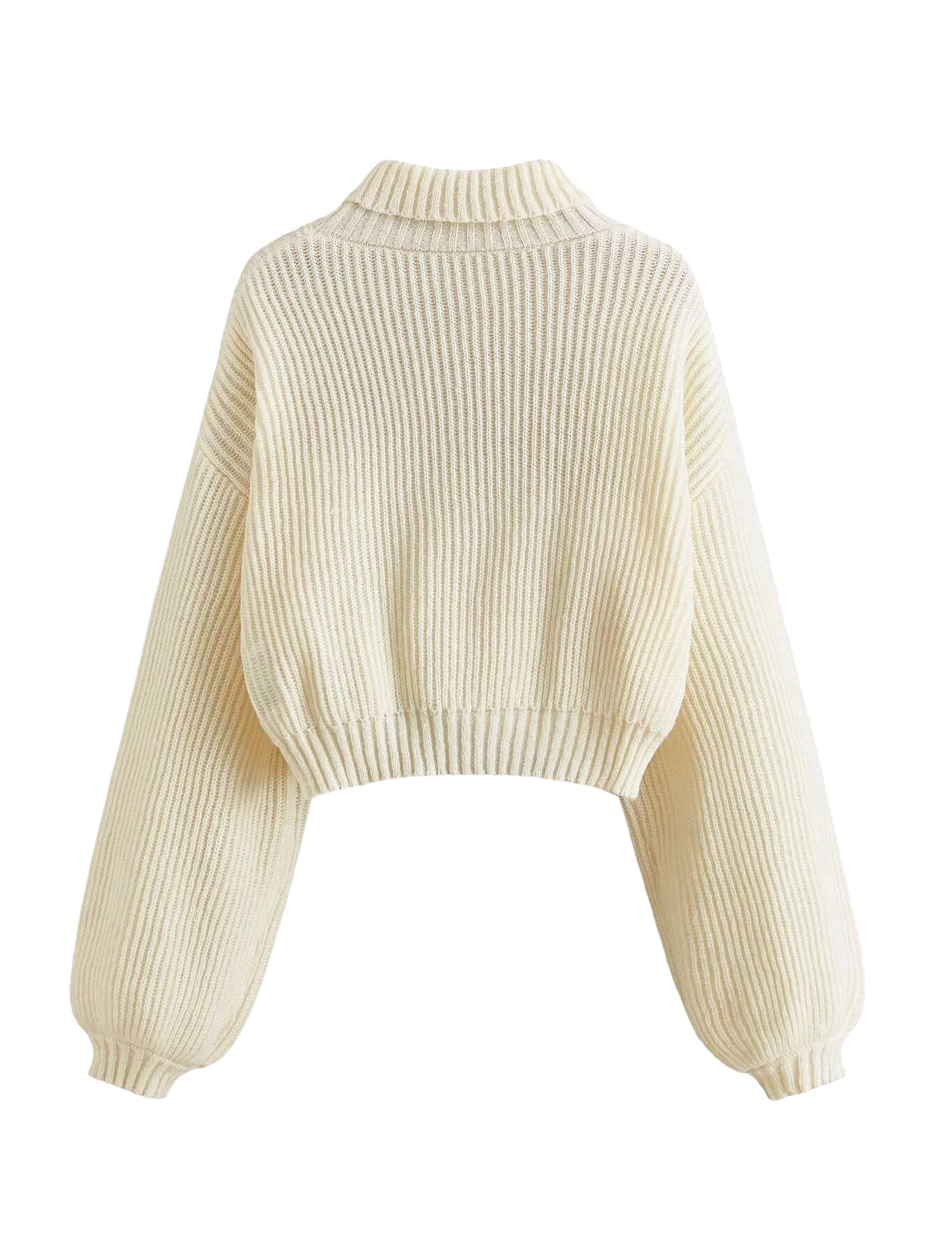 New Autumn and Winter Plus Size Pullover Women's Sweater High-Neck Bee Embroidery Fashionable Casual Loose Knitted Short Women'