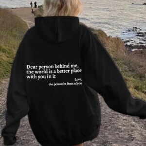 Plus size women's letter printed casual hoodie outdoor sports hoodie