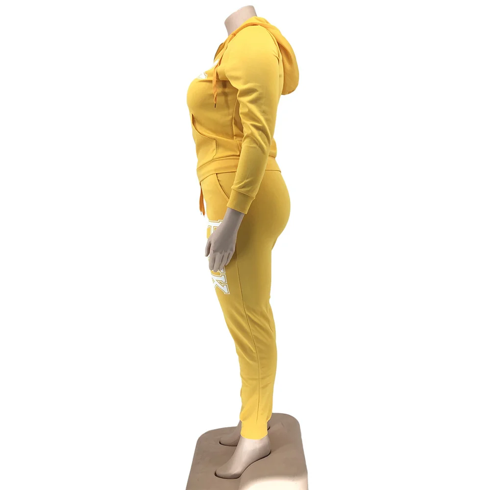 Tracksuit Women's Letter Pattern Plus Size Clothing Two Piece Sets Long Sleeved Hoodies Fashion Winter Sportswear Wholesale