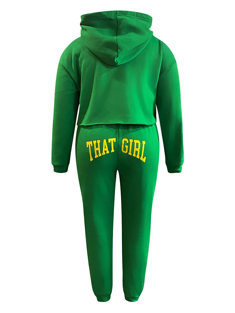 LW Plus Size Letter Print Hoodies Tracksuit Set 2024 Crop Sweatshirt Tops Casual Sweatpants Pant 2-piece Sets Women's Clothing