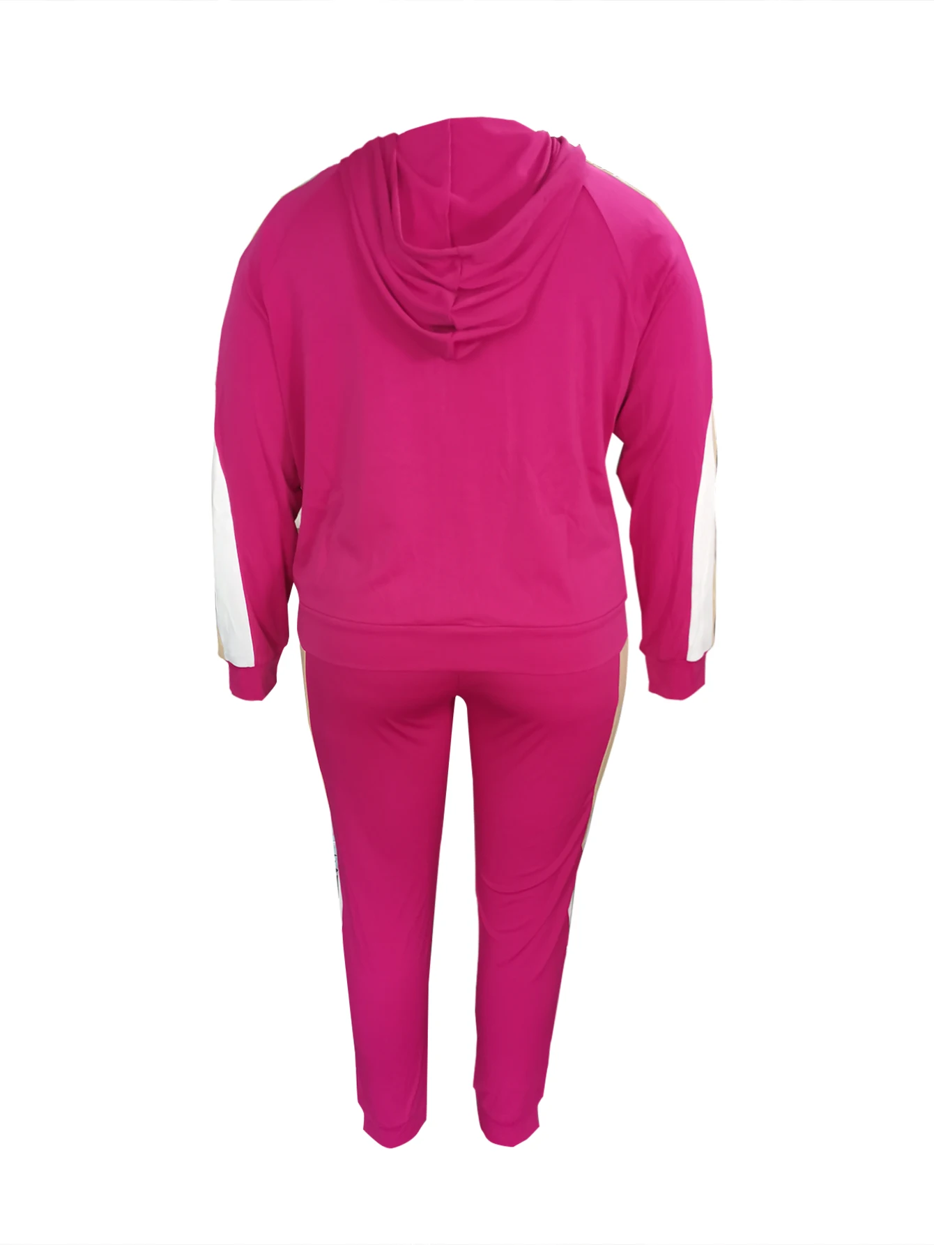 LW Plus Size Two pieces set Hooded Collar Striped Tracksuit Set Women's Tracksuit Hoodies 2pcs Set Autumn winter warm Sportswear